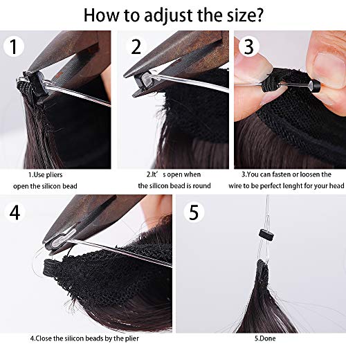 Secret Hair Extensions Halo Hairpieces Woman Invisible Wire Synthetic Curly Wavy Secret Hair Extension Pieces 20inch ( Bleach Blonde Mixed Auburn Brown ) - Thumbnail 6