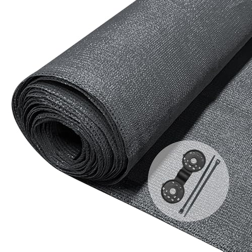 VOUNOT® Zaunblende 1.8×20m, Sichtschutz Zaun 150 g/m² HDPE Schattiernetz, Windschutz UV-resistent Reißfest, mit Löcher und Kabelbinder, Anthrazit