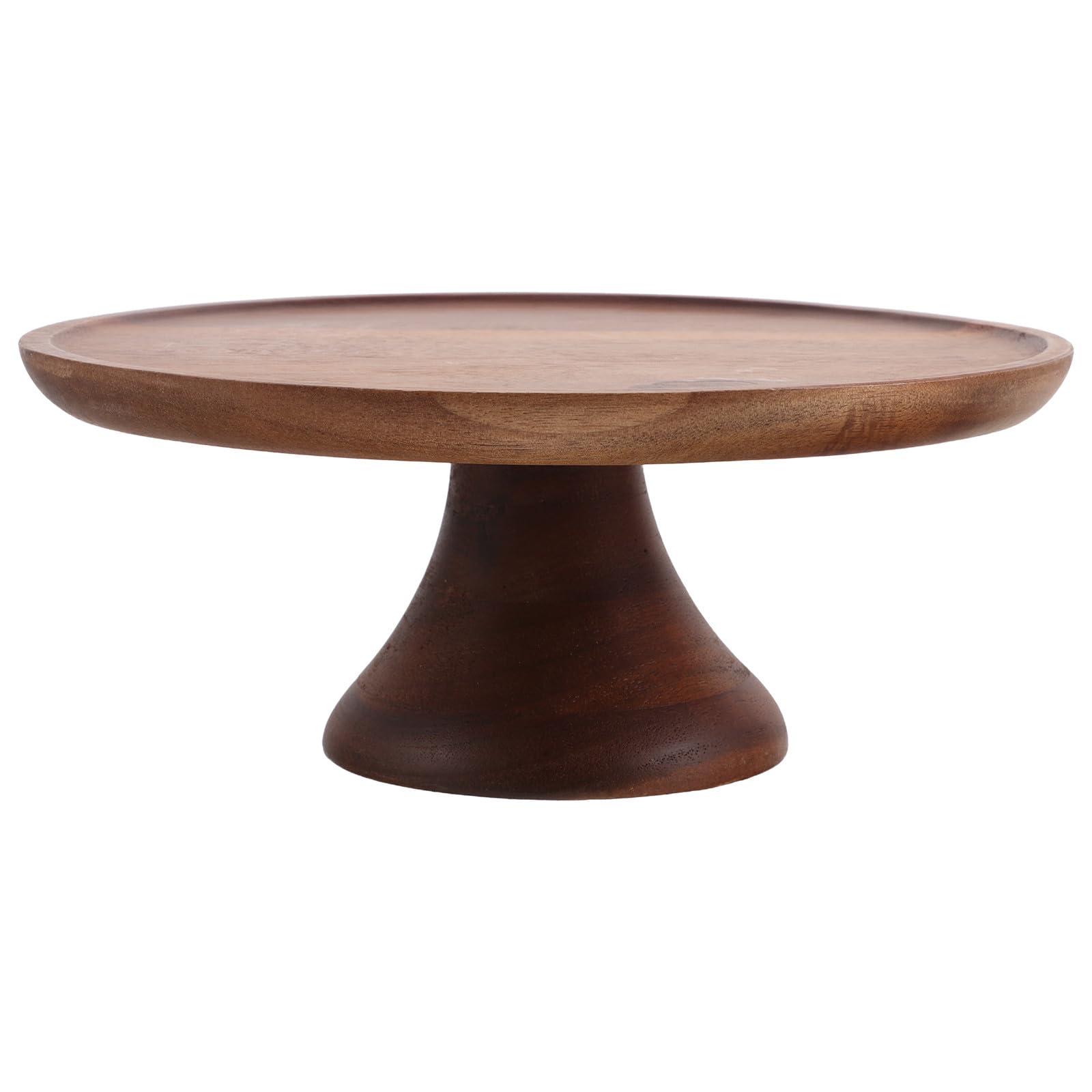 Alzata per torte in legno di acacia: vassoio rotondo con piede per biscotti, cupcake e antipasti, elegante espositore da tavolo per matrimoni e feste