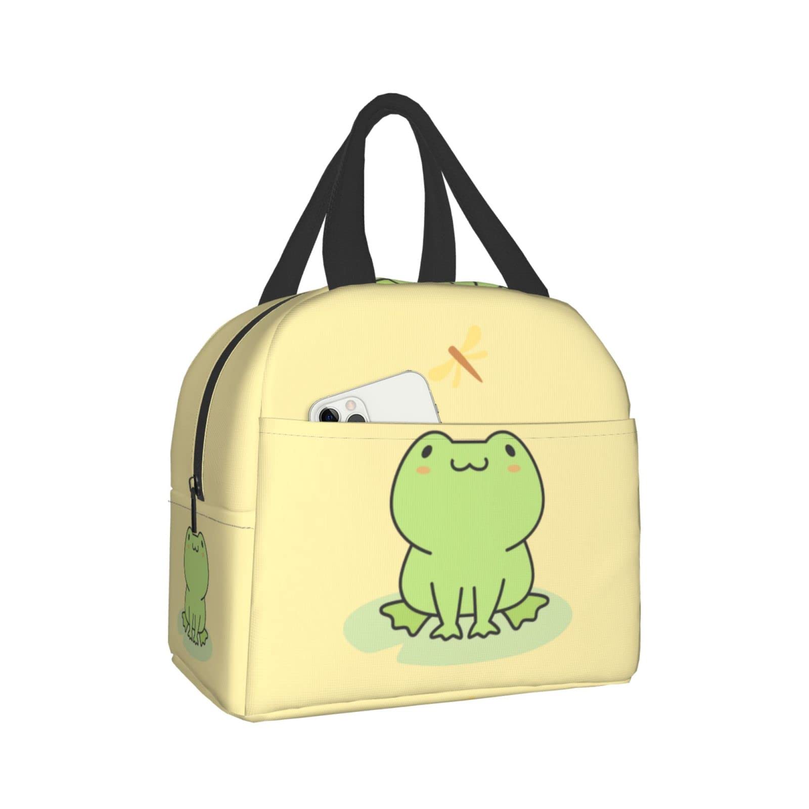 Insulated Lunch Bag Reusable Lunch Box for Women Men, Cooler Lunch Tote Bag for Picnic Office Work, Cute Kawaii Frog Gifts