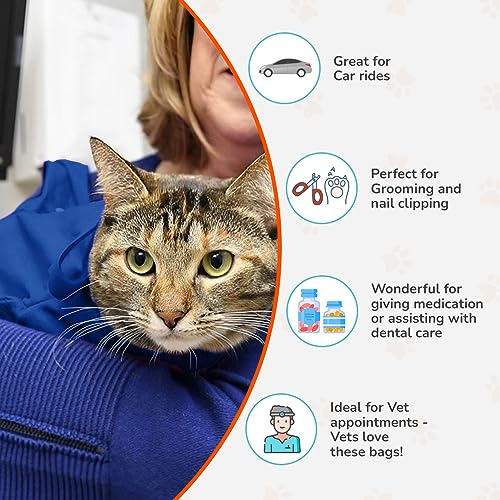 Cat-in-the-Bag Cozy Comfort Carrier - Large Cobalt Blue Cat Carrier Soft for Grooming, Vet Visits, Medication Administration, Dental Care, Nail Trimming, and Car Travel