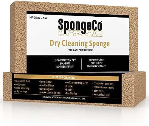 Dry Cleaning Soot Eraser Sponge - Pet Hair, Smoke, Soot, Dust and Dirt Remover - 3x6 Double, One Unit (3 Pack Single)