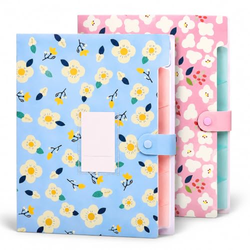Image of Corslet Floral File Folders for Documents A4, Pack of 2 | Folder Organizer with Compartments | File Folder for Documents | Folder for Students & Kids | Portable File Organizer for School & Office