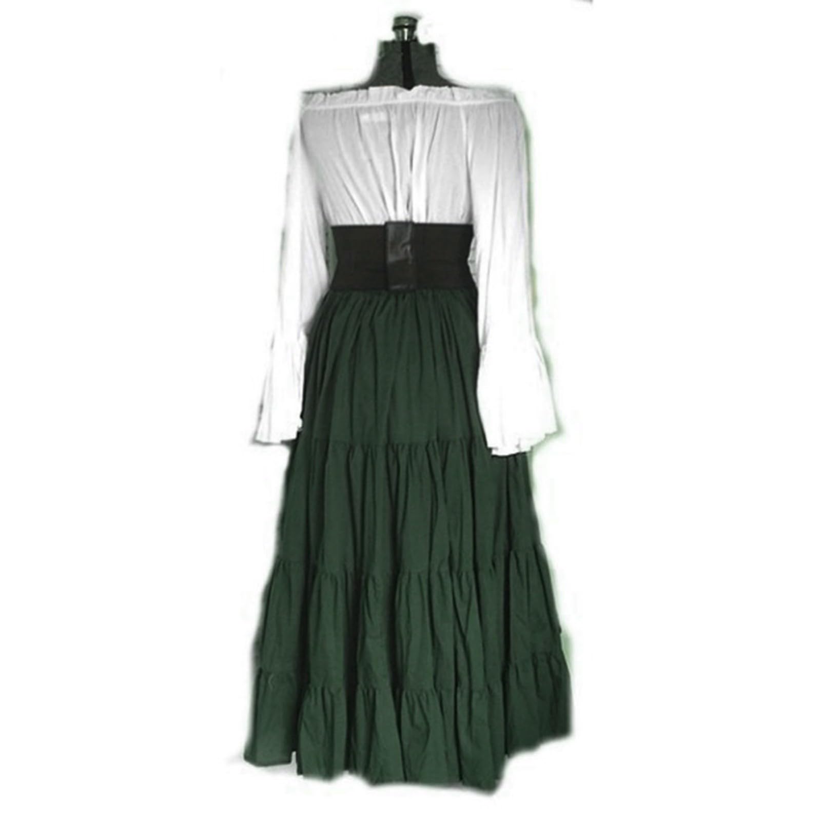 Traje de verano con corsé y cinturón, falda medieval para Halloween, elegante e informal
