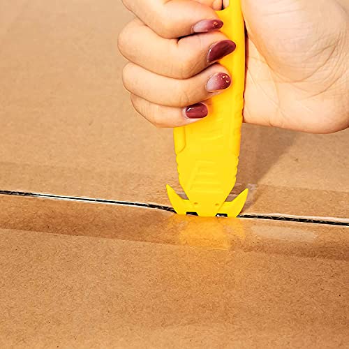 Image of 50 Pcs Safety Box Cutter T TOVIA Knife of Double-sided Recessed Concealed Blade, Cutter Stainless Steel Package Opener