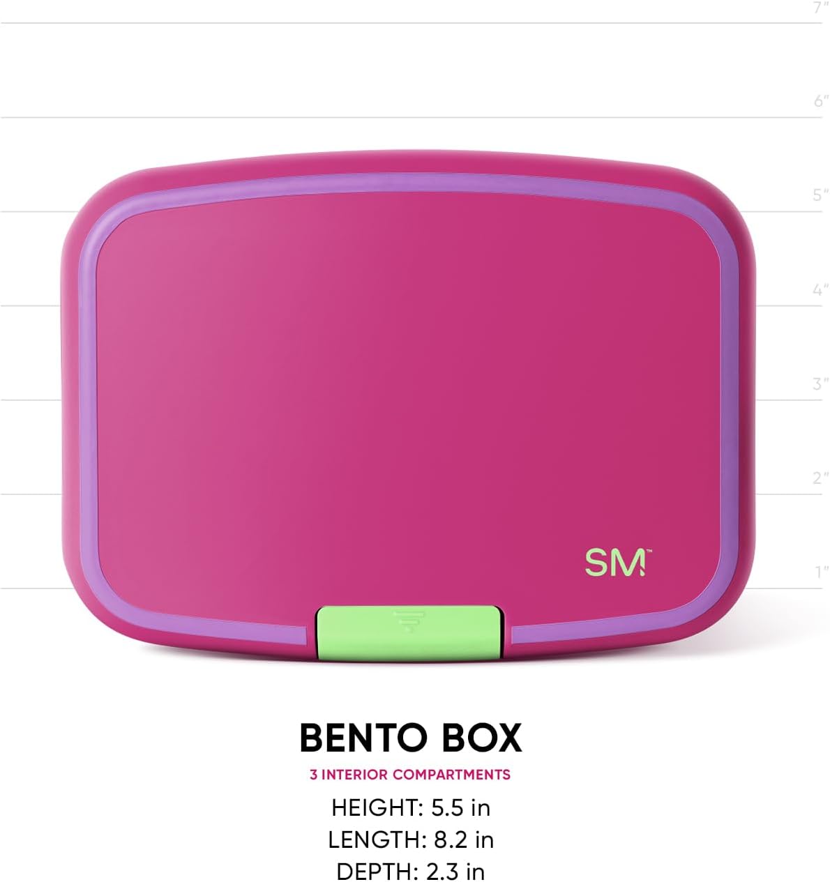 Simple Modern Porter Bento Lunch Box | BPA Free, Leak-Resistant, Dishwasher Safe | Lunch Container for Girls, Boys, Toddlers, Kids, Adults | 3 Compartments, 80s Mix