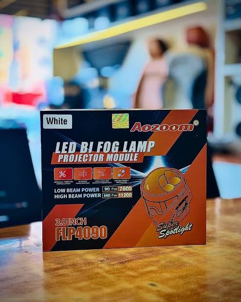 Image of Aozoom FLP4090 LED Bi Fog Lamp Projector | 3 Inch Dual Beam + Dual Laser | 5000K-5700K White Light | 140W High Power | IP67 Waterproof Fog Light