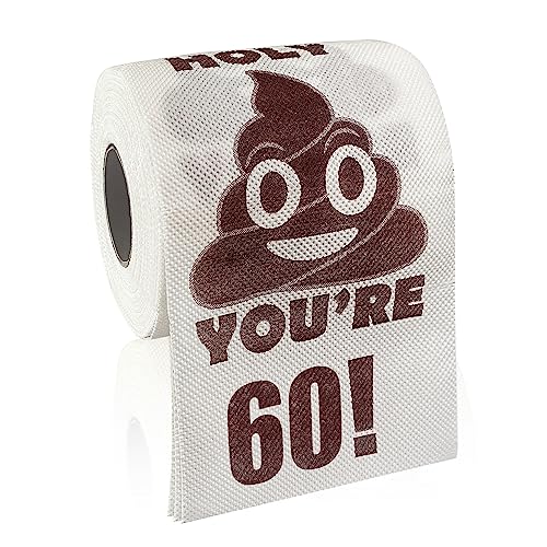Happy-60th-Birthday-Gifts-3-Ply-Funny-Toilet-Paper-Roll-Holy-Poop-Youre-60-Printed-Toilet-Paper-Gag-Gift-Pranks-Surprises-Bathroom-Decor-for-Boys-Son-and-Girls-Cheers-to-60-Bday-Party-Supplies