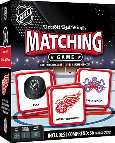 MasterPieces Sports Games - Detroit Red Wings NHL Matching Game - Game for Kids and Family - Laugh and Learn