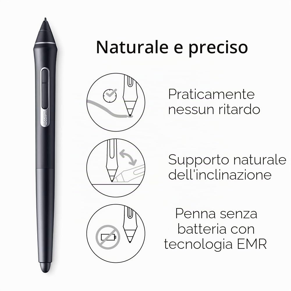 Wacom Cintiq 16 Display Interattivo e Penna Pen PRO 2 - Tavoletta Grafica con Schermo LCD 16" per Disegno Digitale Full HD, Compatibile con Windows & OS X, Nero + Supporto Regolabile