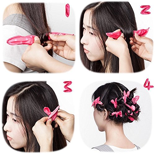 Foam Hair Curlers, Pillow Cloth Hair Rollers,No Heat Sleeping Soft Sponge Rollers for Long, Short, Thick & Thin Hair Spiral Curls Hair Styling Rollers (Blue)