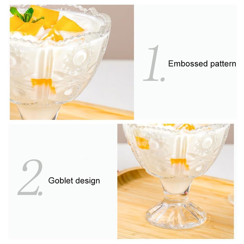 Set 18 Ciotole Dessert In Vetro Stile Vintage – 170 Ml – Ideali Per Gelato, Frutta, Snack E Yogurt