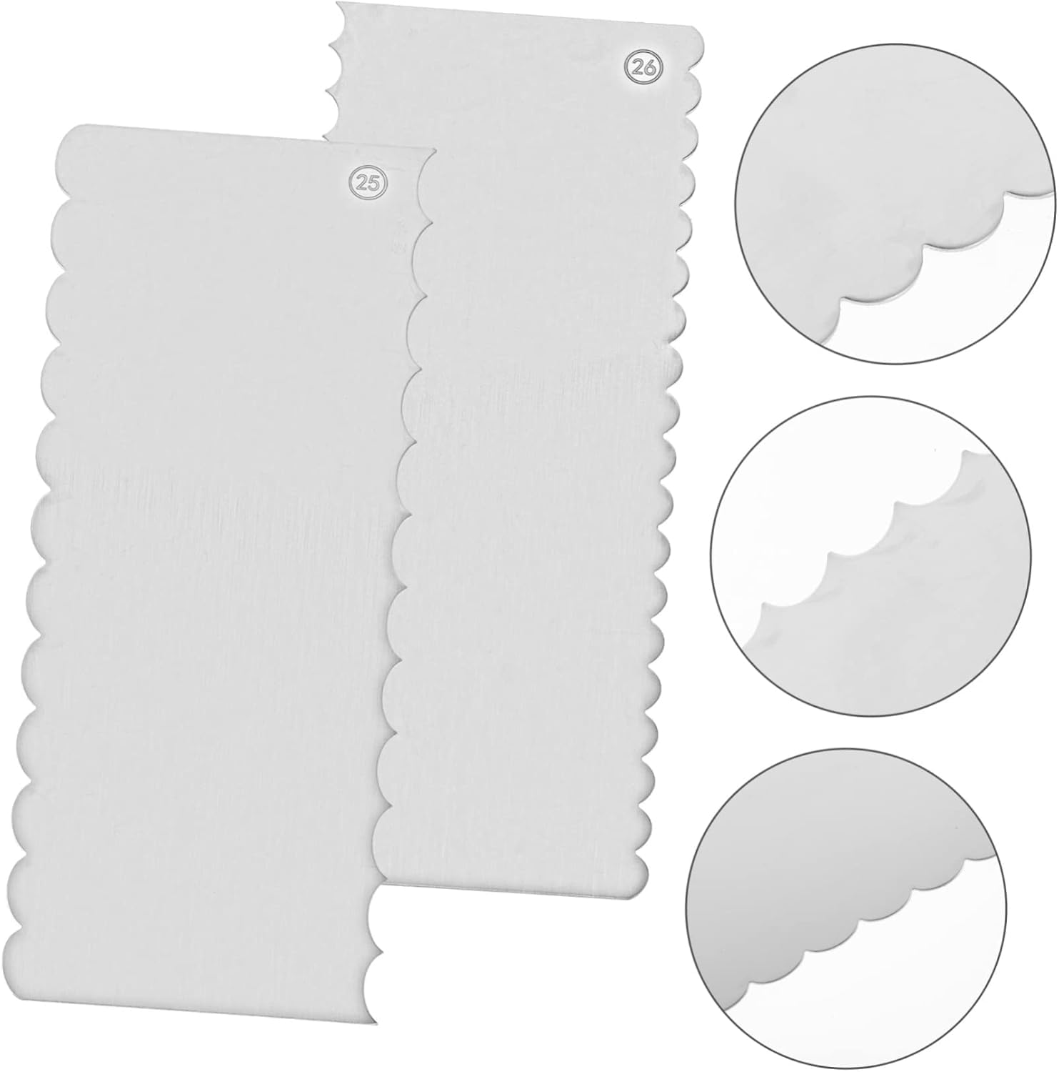 10 raspadores para pasteles, para hornear, peine, glaseado, decoración de pasteles, crema glaseado, decoración de metal, espátula de azúcar, suministros decorativos, acero inoxidable