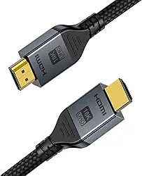 AzuFlt Cabo HDMI 2.2 16K 10K 8K 96Gbps, HDMI de alta velocidade, suporta 4K480Hz 8K240Hz 16K60Hz, HDCP 2.2 e 2.3, HDR dinâmico, eARC, DTS para Roku TV/HDTV/PS5/Blu-ray (16K Acc, 1m)