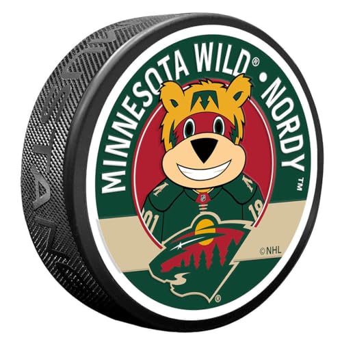 Sports Decor Minnesota Wild Nordy Mascot Textured Puck