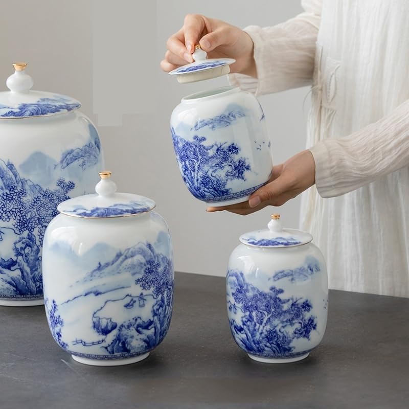 Pojemniki na herbatę do herbaty luźnej, ceramiczne, duże, hermetyczne, do przechowywania w gospodarstwie domowym, puszki na kawę, herbatę, przyprawy i inne ceramiczne, hermetyczne puszki na herbatę,