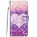 Produktbild EUWLY Kompatibel mit Samsung Galaxy A5 2016 Diamant Bling Strass Hülle Luxus Ledertasche Handytasche Flip Case Cover Glitzer Glänzend Brieftasche Bookstyle Klapphülle Handyhülle Kartenfächer-Herz