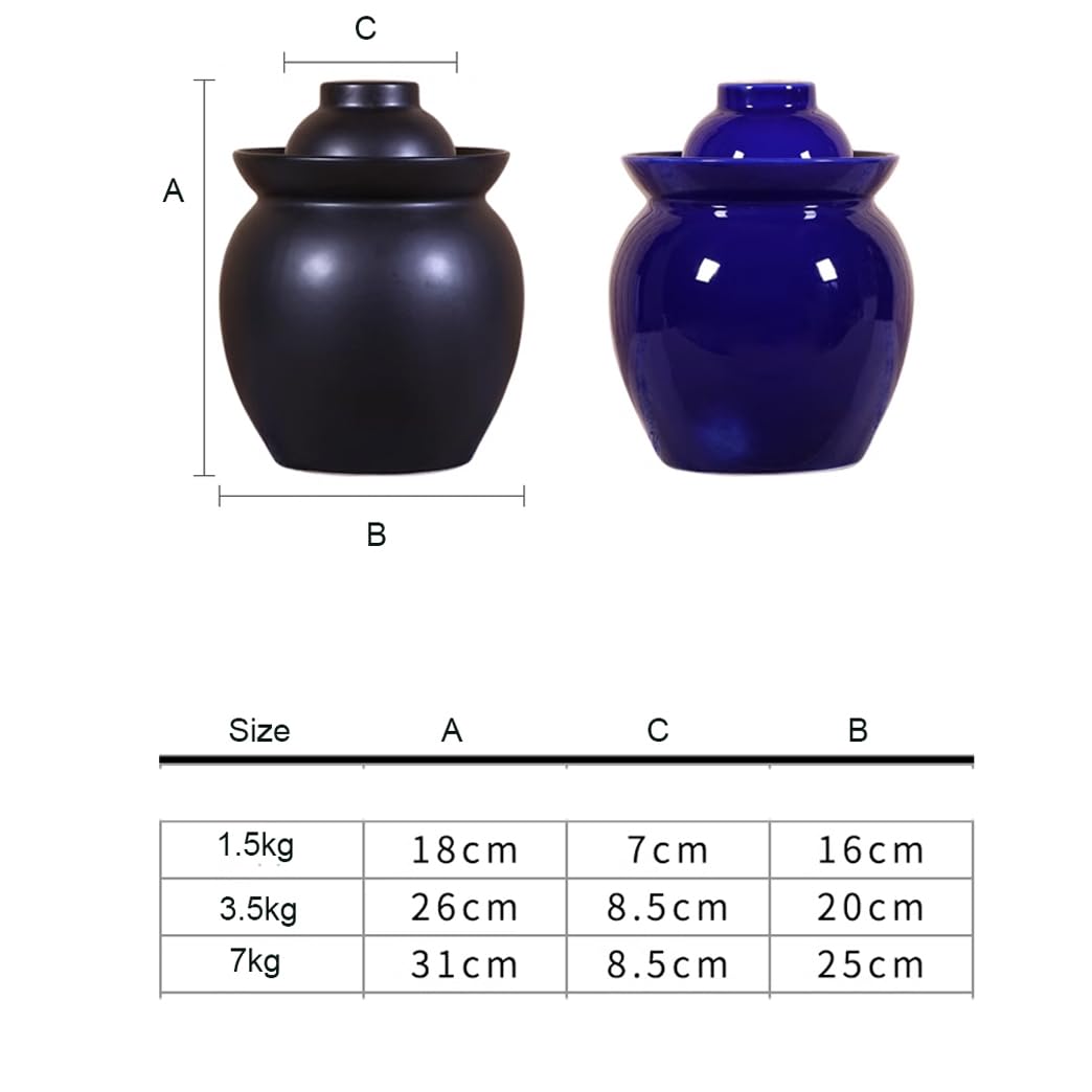Ceramiczny słoik na marynaty z pokrywkami, tradycyjny chiński porcelanowy garnek do marynowania, ceramiczny garnek do fermentacji z uszczelką wodną pokrywką śluzy powietrznej, garnek do kiszonej