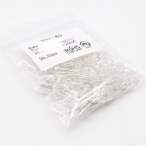 Miniatura 2 de Cleiscry Kit surtido de 100 diodos LED de 0.118 pulgadas, blanco, verde, rojo, azul, amarillo, morado, UV, 395 nm, RGB de flash lento rápido,