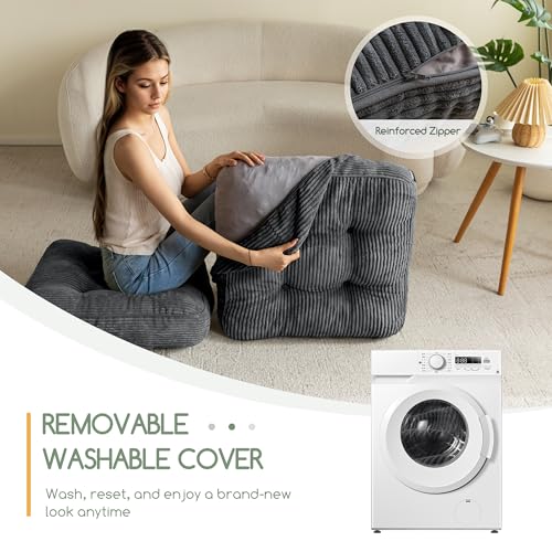 image for HIGOGOGO Washable Floor Pillow Cushion for Adults, Meditation Cushion 