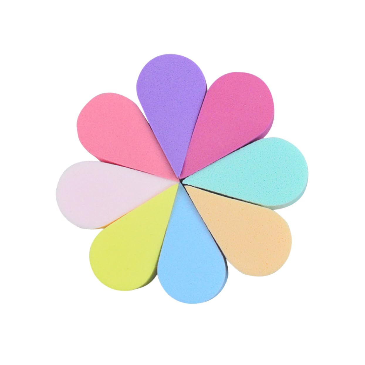 NIYANGLE 8pcs Petal Shaped Face Cleaning Sponge Mixed Color Facial Cleaning Tool for Makeup Application Gentle Skin Care Sponge for All Skin Types