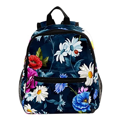 Sac à dos bleu fleuri pour écolier idéal des journées de classe aux sorties de vacances