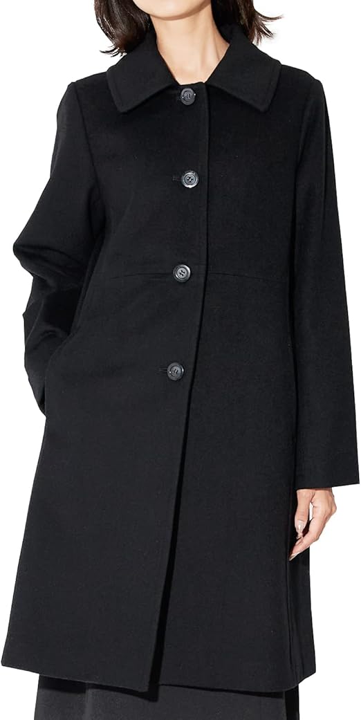 Amazon Ririyanoリリヤーノ コート レディース ステンカラーコート カシミア 秋冬 ロング丈 大きいサイズ きれいめ フォーマル ブラック コート ジャケット 通販