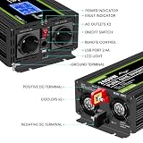 NOVOPAL 2000W czysty falownik sinusoidalny 24V do 230V 240V konwerter samochodowy falownik z wyświetlaczem LCD 2 gniazda AC-pilot zdalnego sterowania
