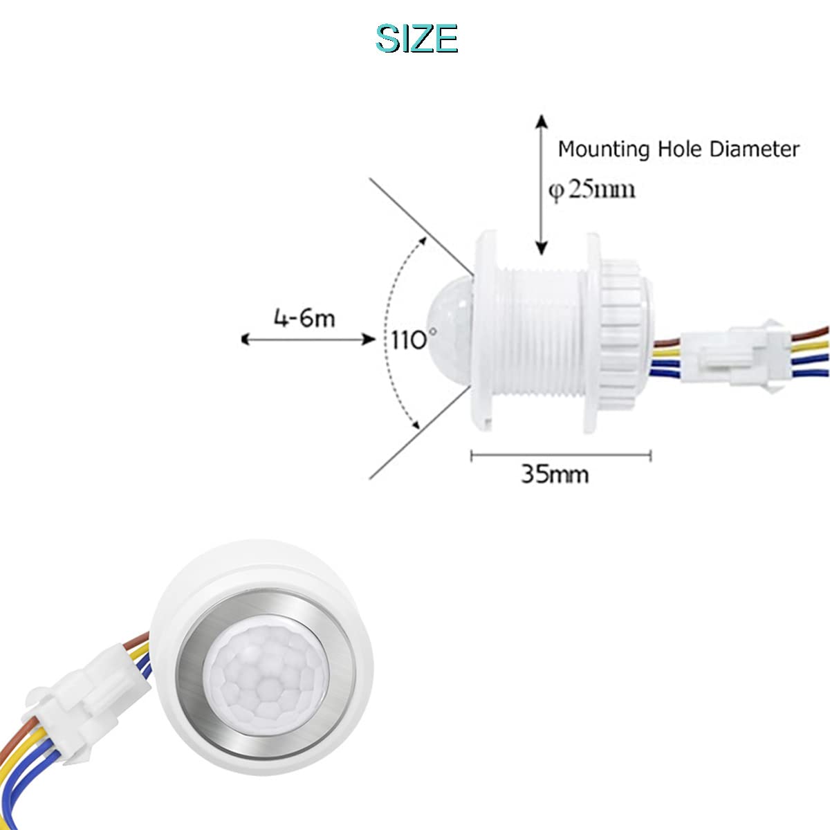 2x 180° PIR Motion Sensor Light Switch – LED Compatible, 110V-265V AC, Infrared Auto Detection - View #2