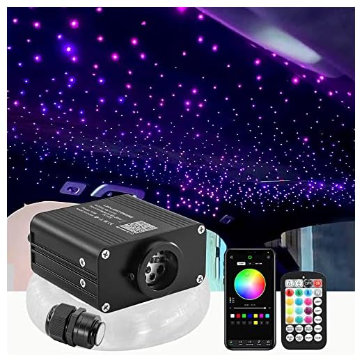 ATOKEE Starlight Headliner Kit, 2022 Upgraded 16W Twinkle Fiber Optic Lights Kit for Car Roof Headliner Use, 550pcs*0.03in*9.8ft Star Lights for Car with APP/RF Remote Music Mode