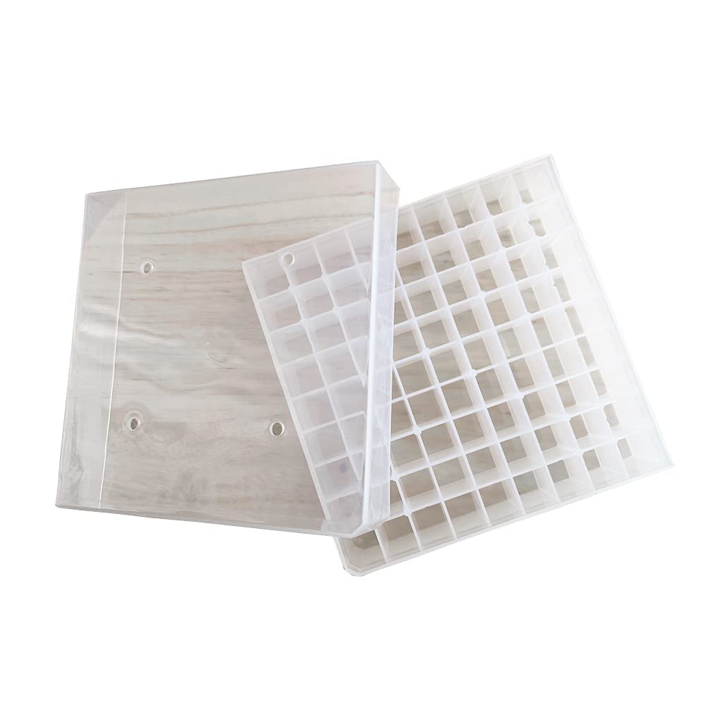 Arcsol Translucent Polypropylene 100 Place Microcentrifuge Tube Cryogenic Storage Box with Natural Lid for 0.5, 1.5 and 2.0mL Microcentrifuge Tubes (Pack of 1)-image-10