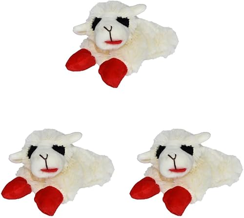 Vista 23 de Multipet Lamb Chop Juguete de Peluche para Perros - Juguete Chirriante para Todos los Perros - Peluche Extra Suave - Animal de Peluche