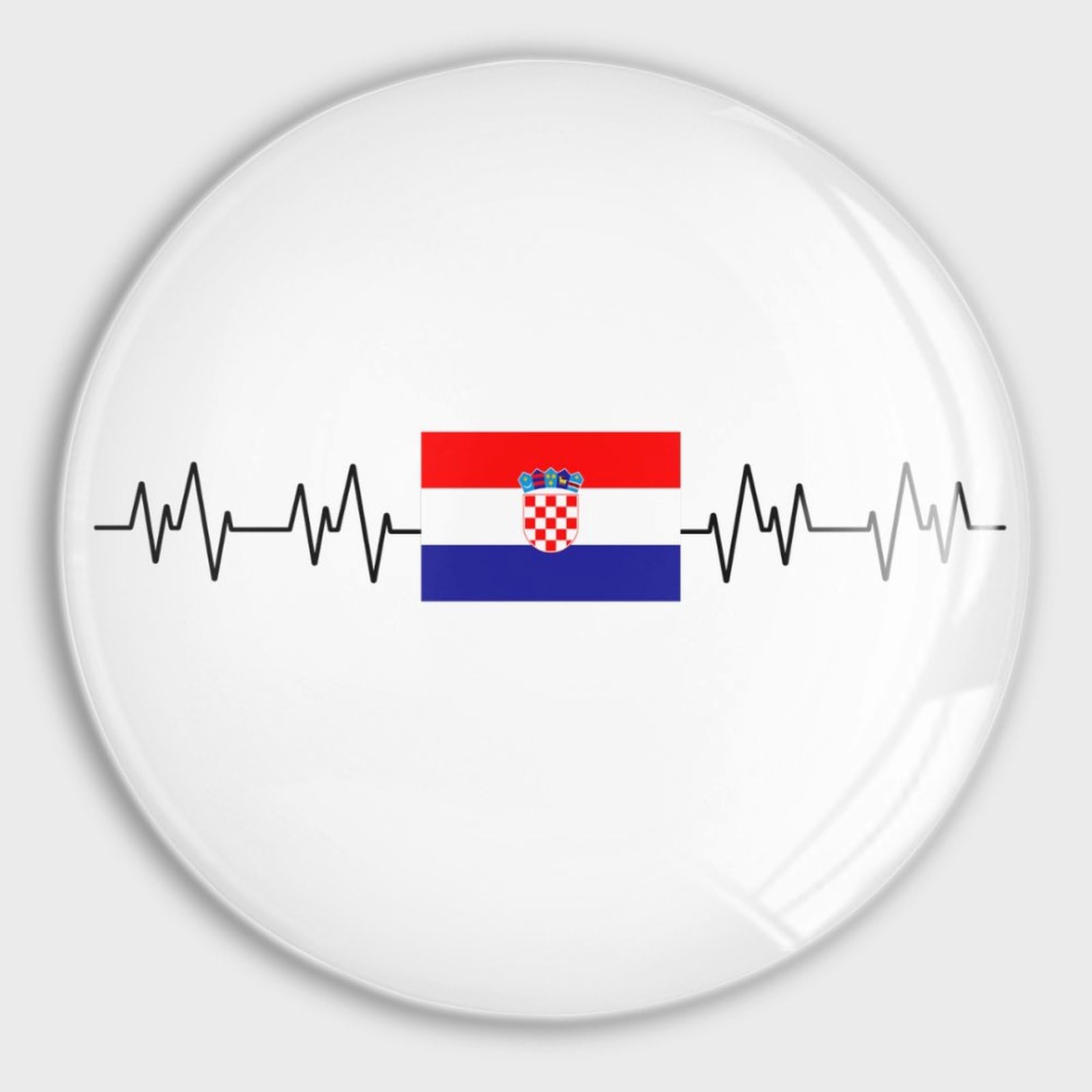 Heatbeat Kroatien Flagge Kühlschrankmagnete Glas Starke Magnete Starke Kühlschrankmagnete Länderflaggen Dekorative Magnete für Kühlschrank Niedliche Dekoration für Zuhause Küche 4 Stück