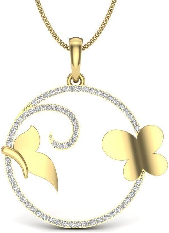 Satfale Jewellers22K/18K Real Certified Fine Yellow Gold Classy CZ Womens Pendant