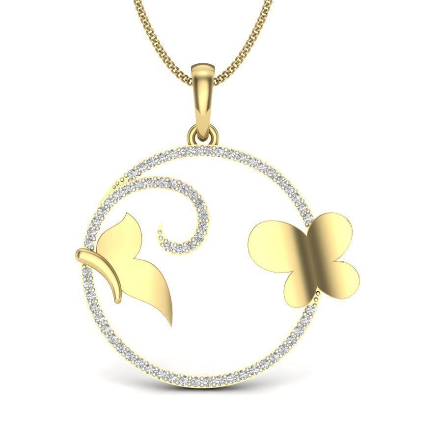 Satfale Jewellers22K/18K Real Certified Fine Yellow Gold Classy CZ Womens Pendant