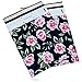 100 Pack 10x13 Pink and Green Flowers Poly Mailers Shipping Envelopes Bags with Custom Designer Printed Boutique Pattern and Self Seal Adhesive Strip - Large Heavy Duty  Waterproof 2.5Mil Bulk Combo