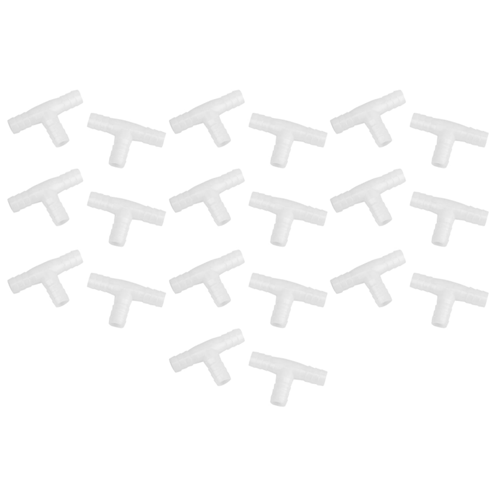 Jnchdghwa 20pcs 12mm Plastic Equal Tee Connector Barbed Pipe Fitting Air/Water Hose Joiner