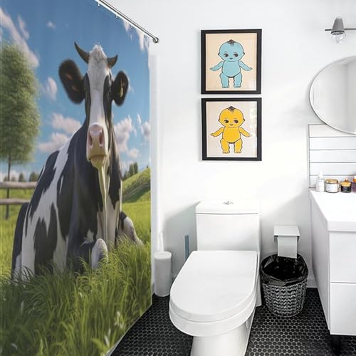 Vache rideau de douche imperméable à séchage rapide avec 12 crochets robustes