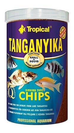 TANGANYIKA CHIPS 1000ml/520g Special, multi-ingredient sinking chips for large cichlids from Lake Tanganyika