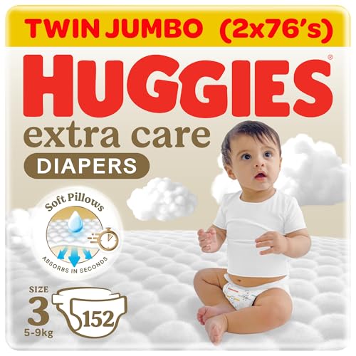 Huggies Extra Care Size 3 5-9 kg Twin Jumbo Pack 152 Diapers
