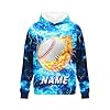 GiftoFLUX Hoodies for Boys - Personalized Baseball Sweatshirts for Kids Teens - Sports Graphic Pullover Gifts for Youth Players White