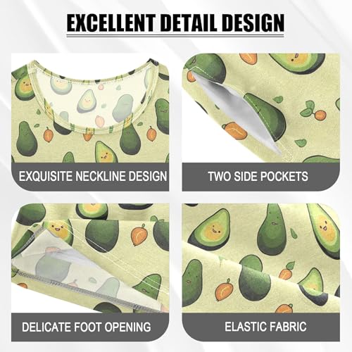 Avocado Fruit Pajama Set Pajamas Sleepwear Nightwear Loungewear Clothes Set B04038464