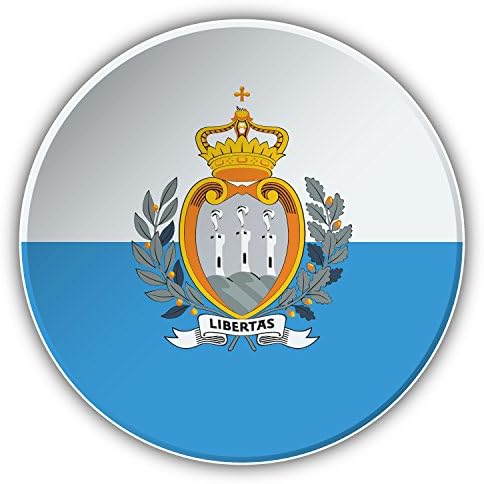 Calcomanía para parachoques de coche con botón de bandera del mundo de San Marino
