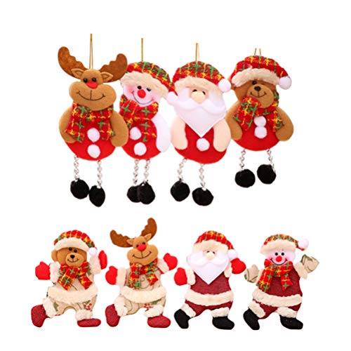 La Mejor Recopilación de Decoración de temporada para comprar online. 47 VOSAREA 8 Piezas de Peluche de Navidad Colgante Adorno Temporada de Navidad muñeca Colgante árbol de Navidad decoración Colgante