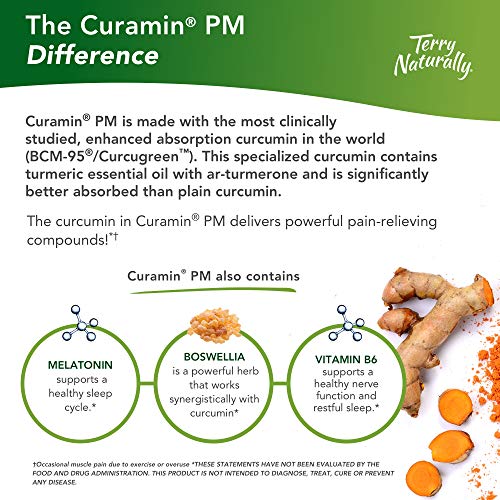 Terry Naturally Curamin PM 60 Vegan Capsules NonHabit Forming