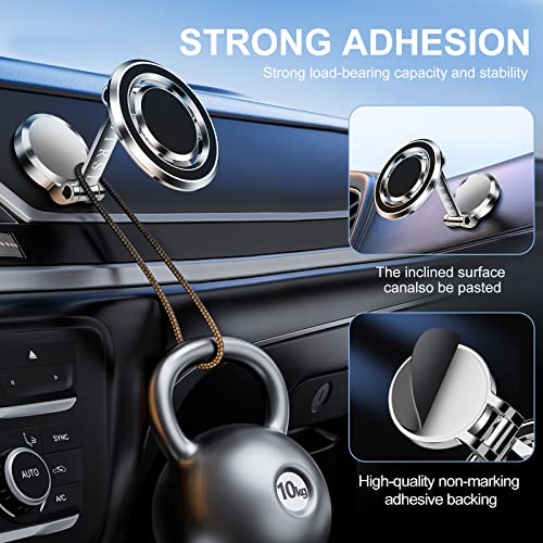 Image of Magnetic Car Phone Holder for MagSafe, Compact and Beautiful Car Cell Phone Holder, 360 Adjustable Magnetic Car Mount, Car Magnetic Phone Mount for Iphone 16 15 14 13 12 Pro Max Plus Mini (Silver)
