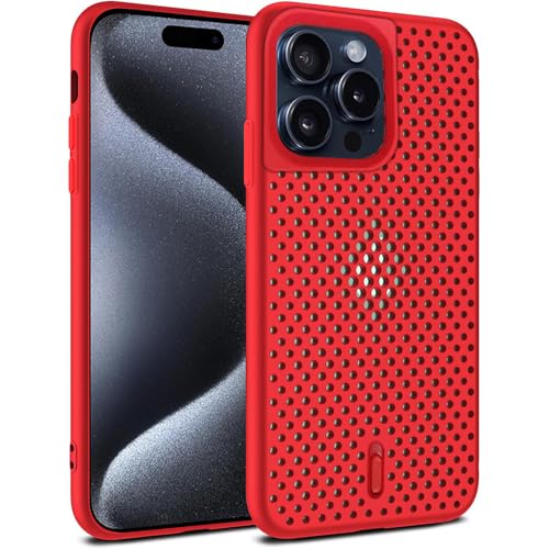 Image of amazon basics Basic Case for Apple iPhone 15 Pro (Silicone Red)