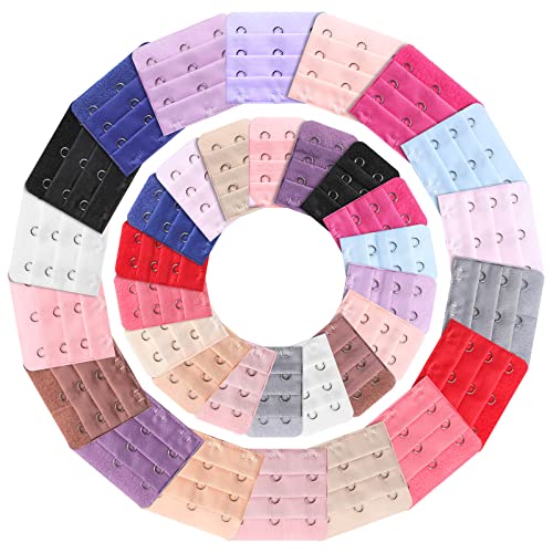 EBOOT 36 Pieces Bra Extenders Brassiere Extension Hooks, 2 and 3 Hooks, 18 Color