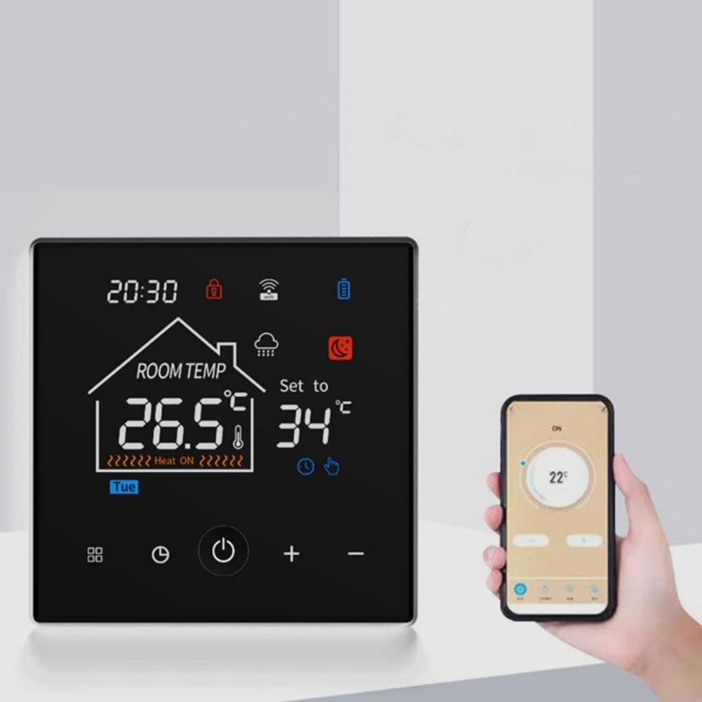 Getdoublerich WIFI Gas Wall Mounted Boiler Thermostat with Programmable Floor Heating Thermostat Flexible Temperature Settings Customize Your Heating Experience