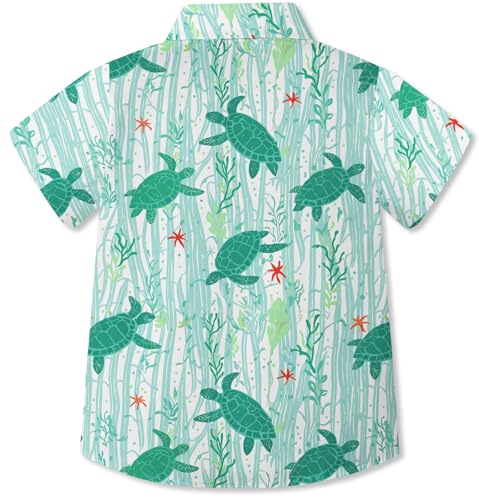 Image of Betusline Girls' and Womens' Hawaiian Shirt Blouse Button Down Beach Shirts